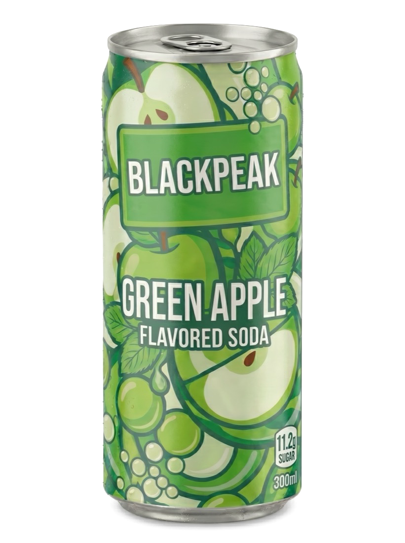 BlackPeak Green Apple soda can